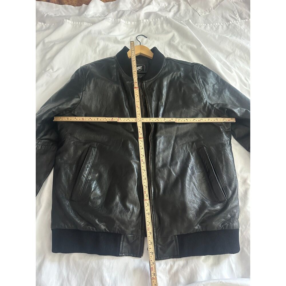Finches Club 100% Leather Bomber Jacket XL/2XL Black Quilted Lining Runs Small - Picture 8 of 8